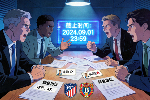 夏季欧洲足球转会窗口关闭前俱乐部紧张谈判的示意图片